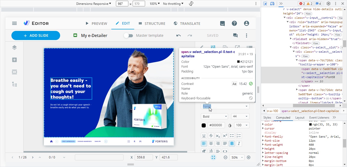 Embedded font in browser console