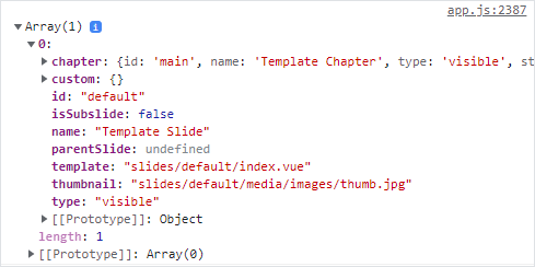getFlatVisibleSlides response example